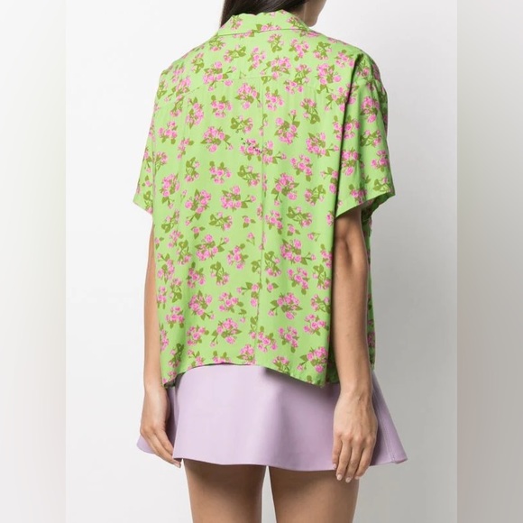 Natasha Zinko Floral Button Down Shirt in Lime Green, size Medium/4 - Picture 14 of 14